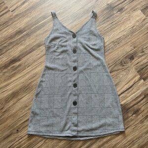 Light Heather Gray Sleeveless Mini Dress with V-neck and Spaghetti Straps